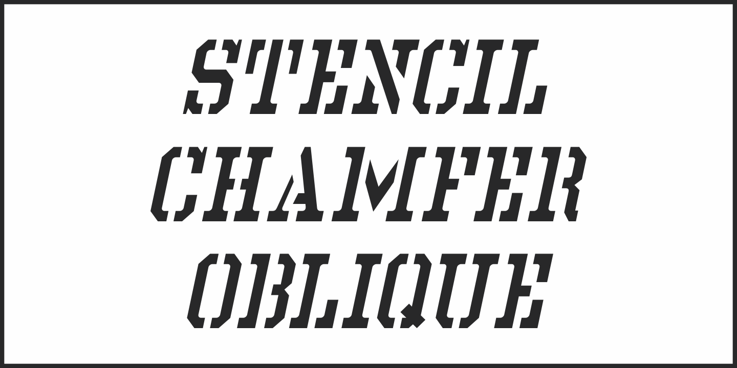 Stencil Chamfer JNL Regular Font preview